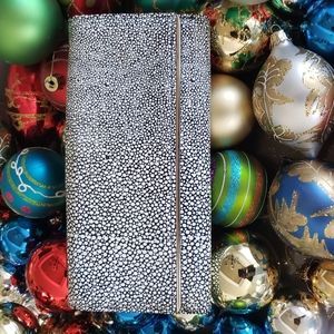 NWOT rare Halogen clutch/ wallet black and white leather